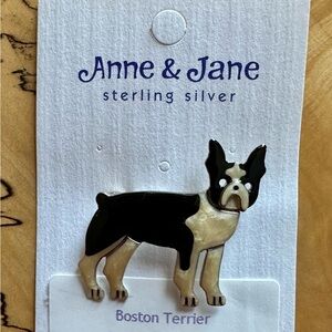 NEW Sterling Silver Boston Terrier Pin by Anne and Jane